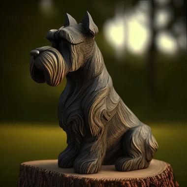 3D model Zwergschnauzer dog (STL)